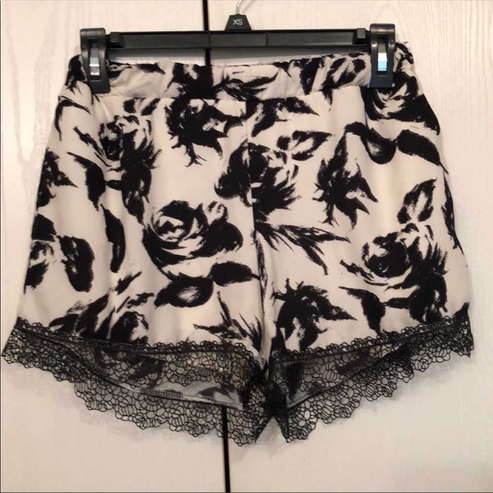 Women’s black and off white shorts